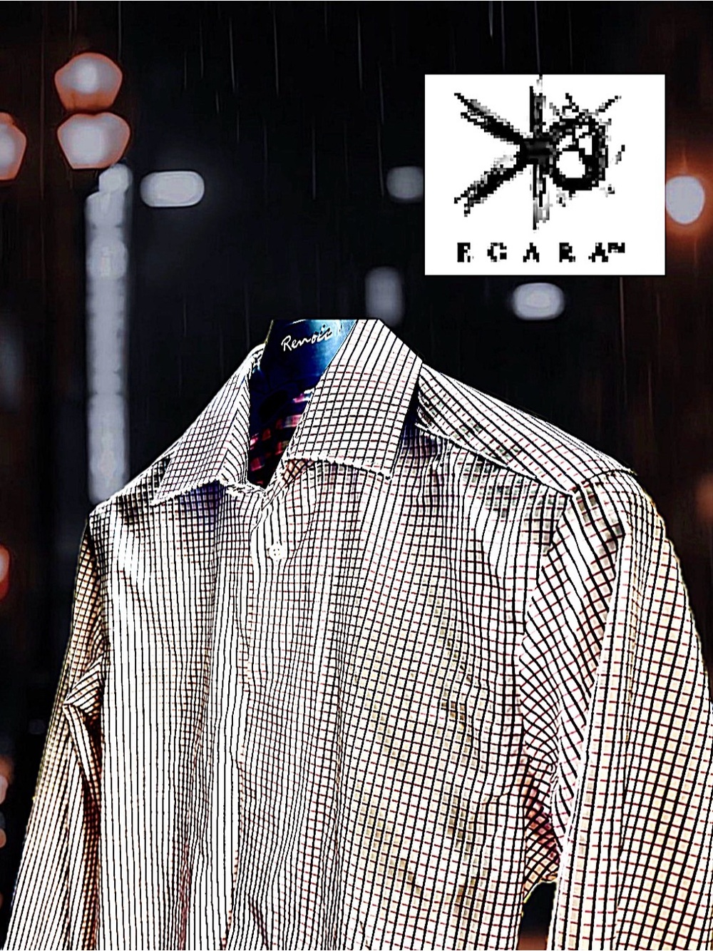 Men's Plaid Dress Shirt - White Blue & Pink